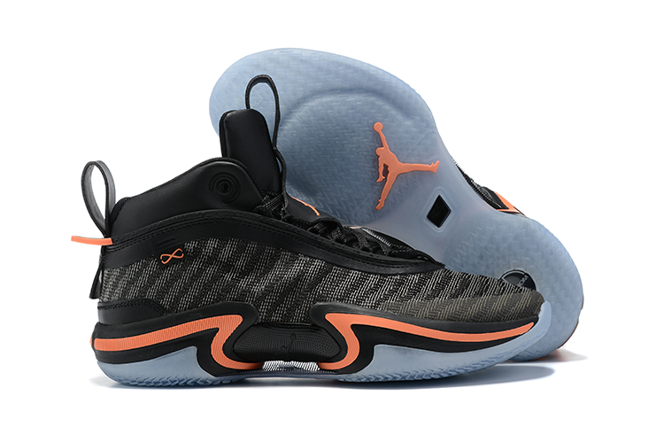 2021 Air Jordan 36 Black Orange Ice Sole - Click Image to Close